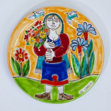 Piatto Tondo DS 18 cm Raccolta di Fiori PT18DS-48 Piatto Tondo DS 18 cm Raccolta di Fiori PT18DS-48